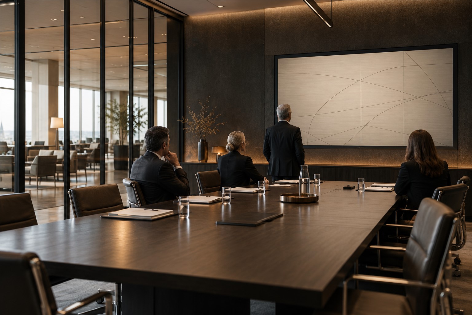 Conceptual view of a boardroom