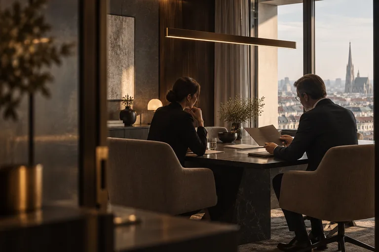 A discreet insurance consultation in a private meeting room